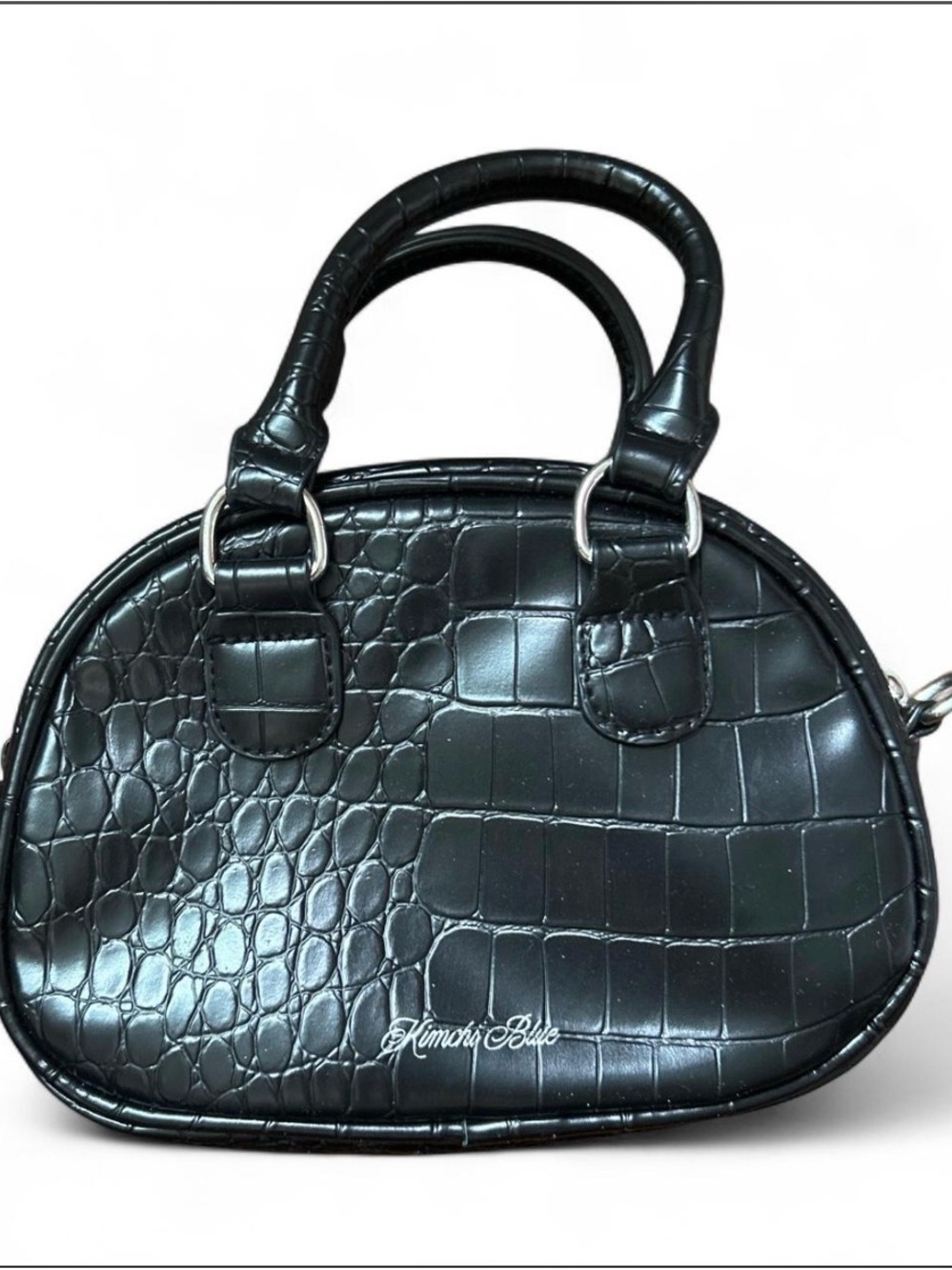Urban Outfitters Black Croc-Embossed Mini Dome Bag - Picture 2 of 4